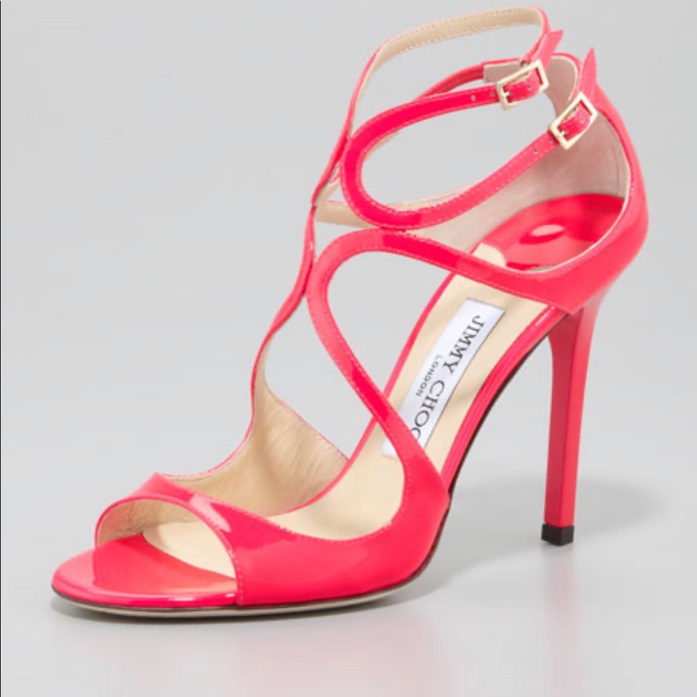 Jimmy Choo Neon Pink Patent Azalea Fluo